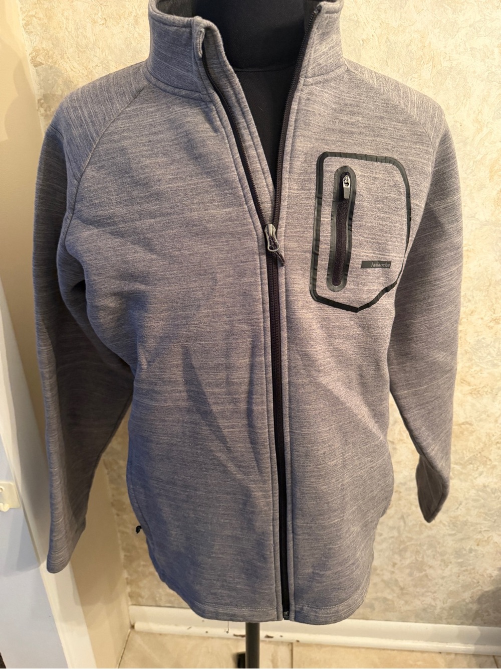 Avalanche Men's Grey Full-Zip Jacket with Chest Pocket